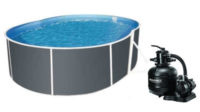 Oválný bazén Orlando 3,66x5,48 m s pískovou filtraci a možností zabudování do země
