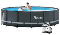 Šedý nadzemní bazén Florida Premium 4,88x1,22 m s pískovou filtrací