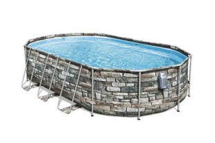 Oválný bazén v zajímavém designu s filtrací