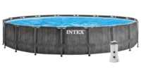 Velký nadzemní kruhový zahradní bazén Florida Premium Greywood 4,57x1,22 m s filtrací