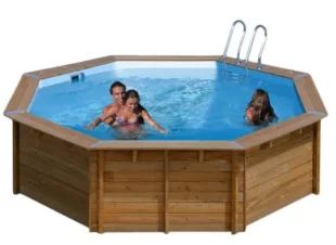 Dřevěný osmiúhelníkový zahradní bazén 5,0 x 1,27m s pískovou filtrací